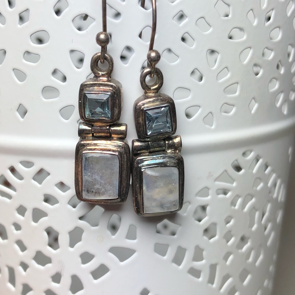 Moonstone and silver earrings
